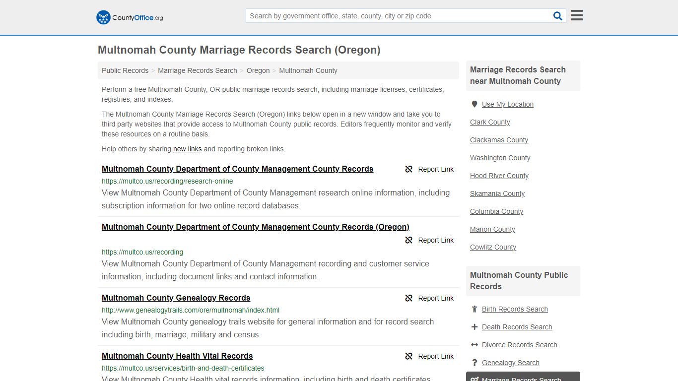 Marriage Records Search - Multnomah County, OR (Marriage ...