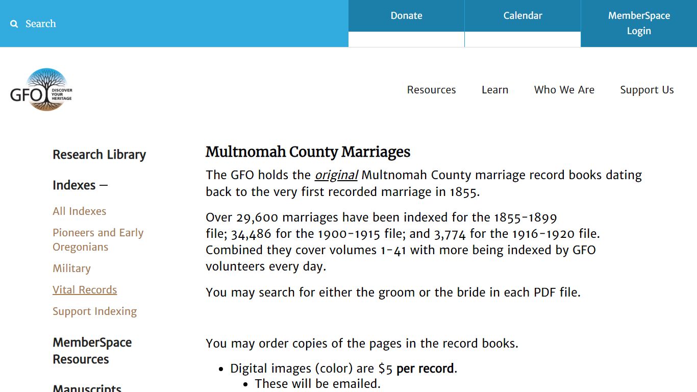 GFO:Multnomah County Marriage Records